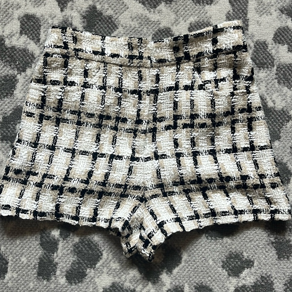 Zara Tweed Mini Shorts